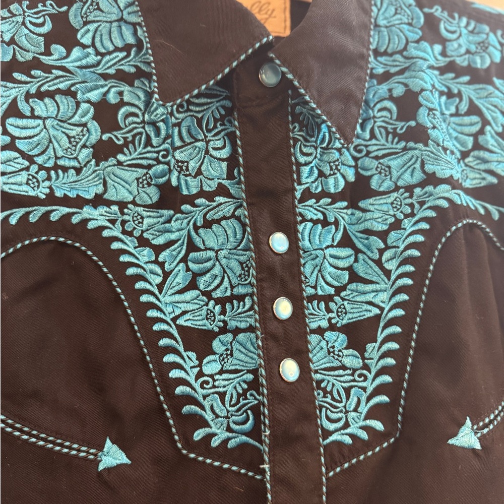 Scully Black Shirt with Turquoise Details - Picture 5 of 7